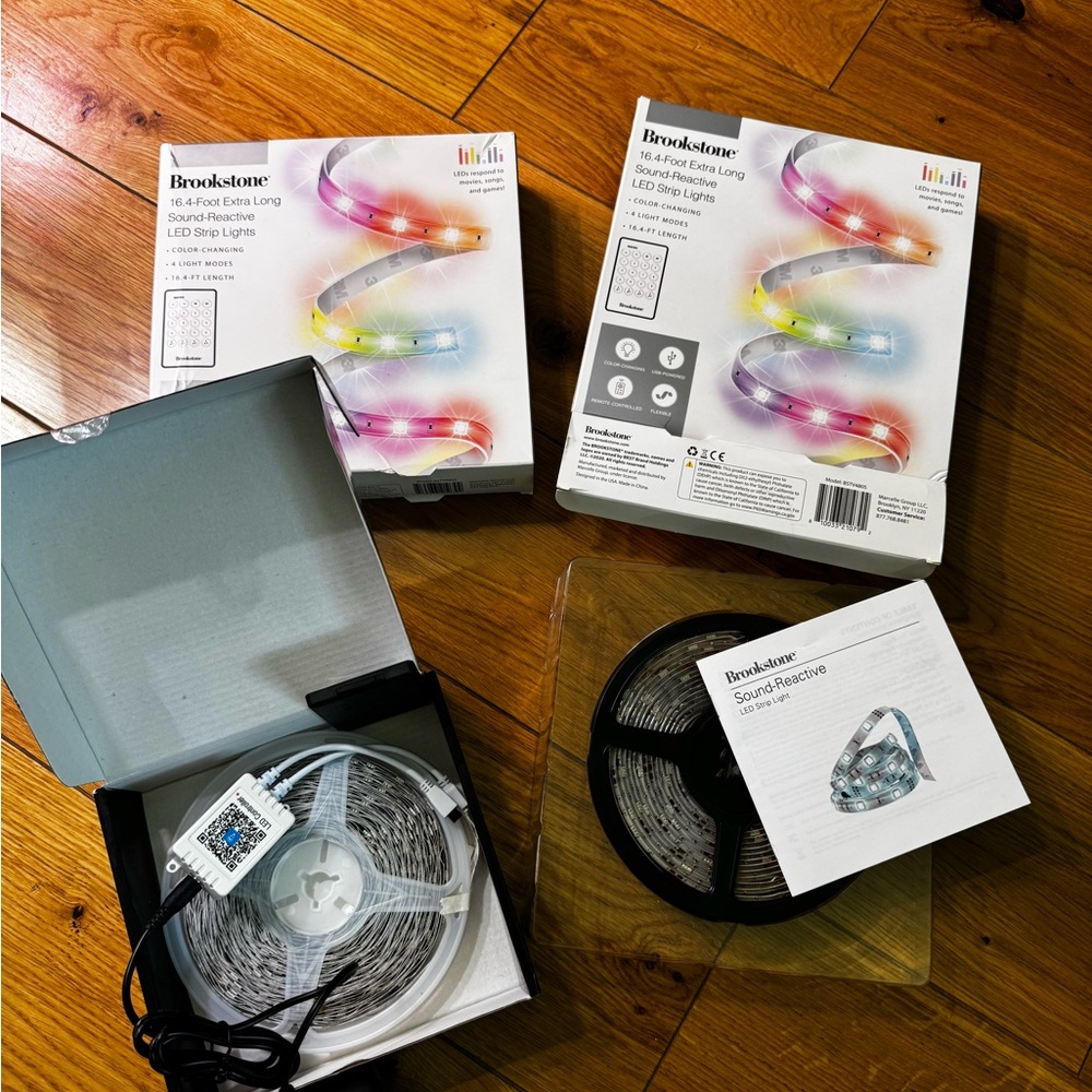 LED Strip Lights Bundle — Brookstone + Daybetter Sound Reactive Rainbow RGB Room - Picture 3 of 5